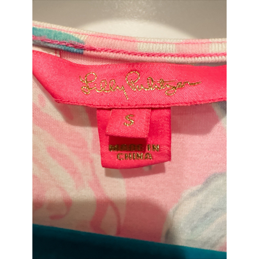 Lilly Pulitzer Maxi Dress Pink Positive Floral V-Neck Ruched Waist 58” Long Sml - Picture 2 of 10